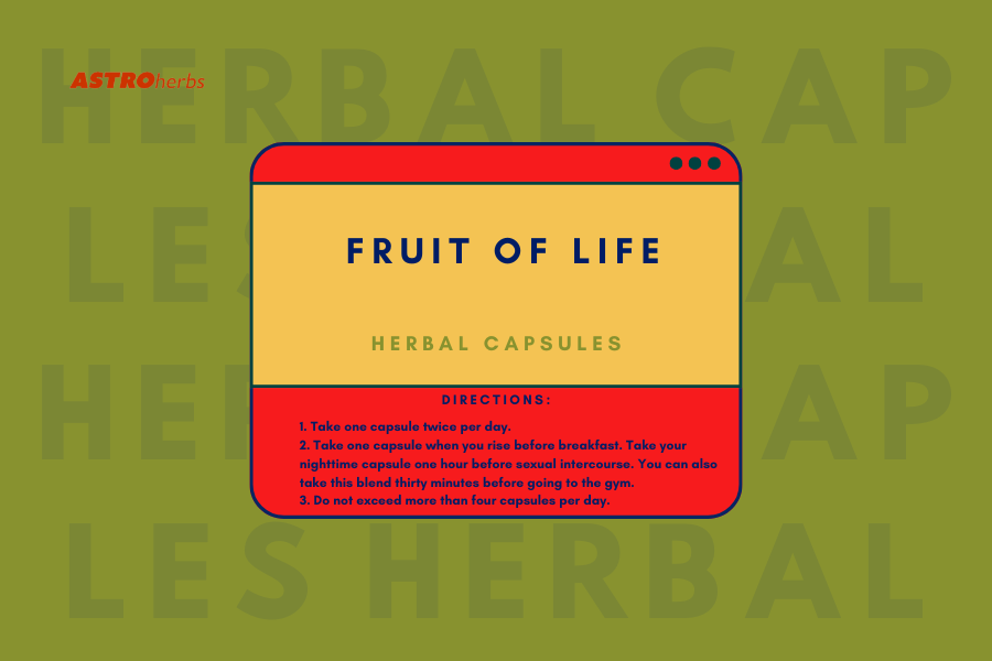 Fruit of Life Herbal Blend: Passion, Clarity, & Endurance (30 Veg Capsules) - ASTROherbs